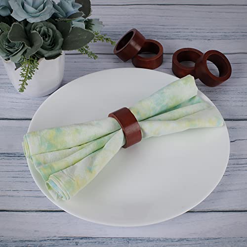 Napkin Rings Handmade Everyday Rustic Harvest Autumn Fall Thanksgiving Holiday Christmas Festive Party Gift Décor Wood Napkin Ring - Artisan Crafted In India Set Of 12 (Polished Red Napkin Ring) #TOP4