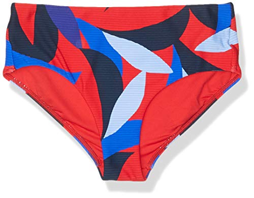 Seafolly Women's Banded Wide Side Retro Bikini Bottom Swimsuit, Aloha Chilli, 8 US