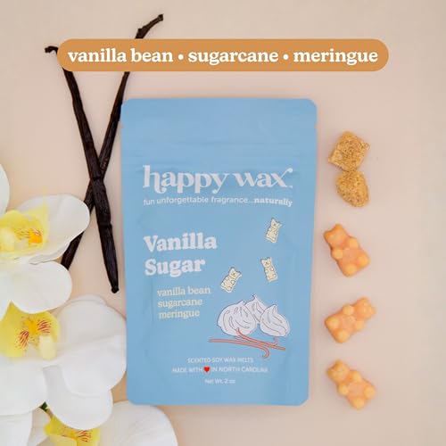 Image of Happy Wax Vanilla Lovers Collection: Natural, Non-Toxic Scented Soy Wax Melts - Total 6oz Variety Pack: Vanilla Bean Latte, Vanilla Sugar, Vanilla Sandalwood