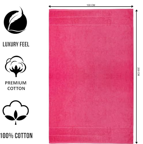 Textile Do Luxury Super Jumbo Bath Sheet (100 x 200 cm-700 GSM) 100% Egyptian Cotton Extra Lage Bath Sheet Towels (Hot Pink, Cotton) - Image 2