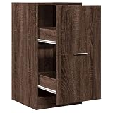 Armadietto portaoggetti marrone con 4 cassetti in legno di ingegneria, 40 x