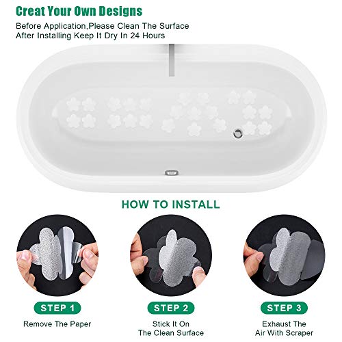 Non Slip Bathtub Stickers 28 Pcs Adhesive Anti Slip Shower Stickers For Bath Tub,Bathroom,Stairs With Premium Scraper #TOP3
