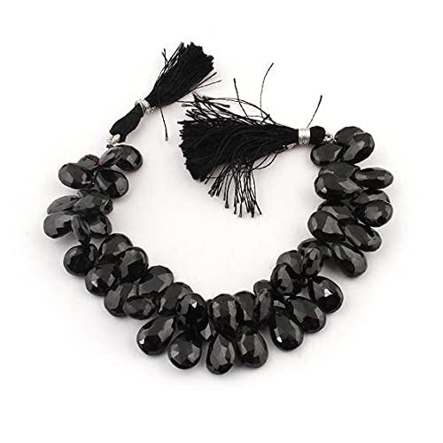 Perles onyx noir briolette en poire facettée 12-16mm LKBEADS pour création bijoux DIY