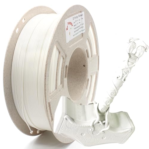 Image of RepRapper White PLA 3D Printer Filament 1.75mm (± 0.03mm) 2.2lb (1kg), Fit Most FDM Printer & 3D Pen