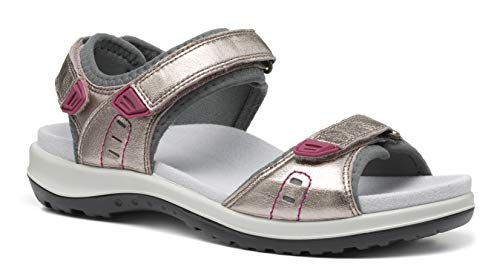 Image of Hotter Women's Walk II Rose Gold Touch Fastening Open Toe Walking Sandals, 7.5