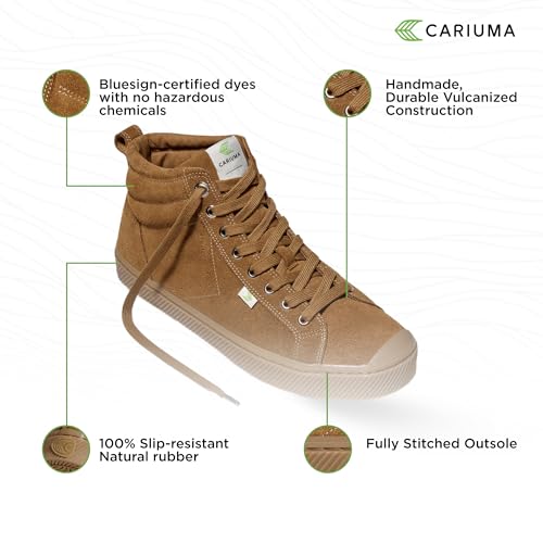 OCA High Suede Sneakers, Comfortable Shoes for Men, Lightweight & Sustainable, Versatile Casual Footwear with 100% Vegan Insoles, Rubber4