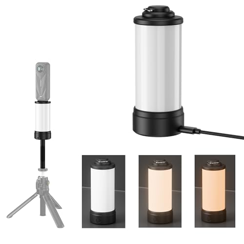 Image of JJC 360 LED Light Attachment for Insta360 X5 X4 Air X4 X3 DJI Osmo 360 | for 360 Action Camera on Tripod Selfie Stick Vlog Travel Accessories, 1280mAh Rechargeable Battery, 5 Brightness Levels