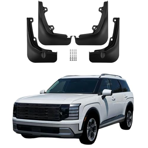 Image of No Drill Mud Flaps Compatible with 2026 Hyundai Palisade (Not Fit XRT Pro Calligraphy) OEM Style Textured Black Custom Fit All Weather Exterior Accessories(4PCS)