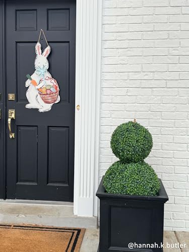 Image of Mud Pie Tin Bunny Door Hanger; 26 inch x 14 1 /2 inch