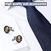 Mens Fashion Cufflinks for Business Wedding, Gold Black Mexican Mexico Flag Eagle Art Round Cuff Links Tuxedo Shirt Jewelry Accessories