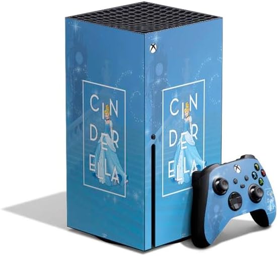 Skinit Decal Gaming Skin Compatible with Xbox Series X Bundle - Officially Licensed Disney Princess Cinderella Art Design