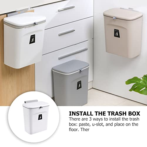 Tapa para caneca de basura Luxshiny rectangular blanca miniatura 5