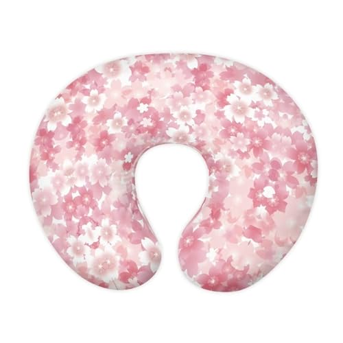 Hechitok Pink White Flowers Nursing Pillow Cover for Breastfeeding Pillow, Ultra Soft and Cozy Nursing Pillow Slipcovers Good Choice for Mom or Baby