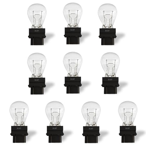 10 Pcs 3157 Car Turn Signal Bulb,Car Accessories Brake Light Bulb,Plug and Play Long Life Indicator Bulb,12V 27/8W Ultra-bright Light Bulb,Universal Automotive Lighting Accessories for Truck SUV