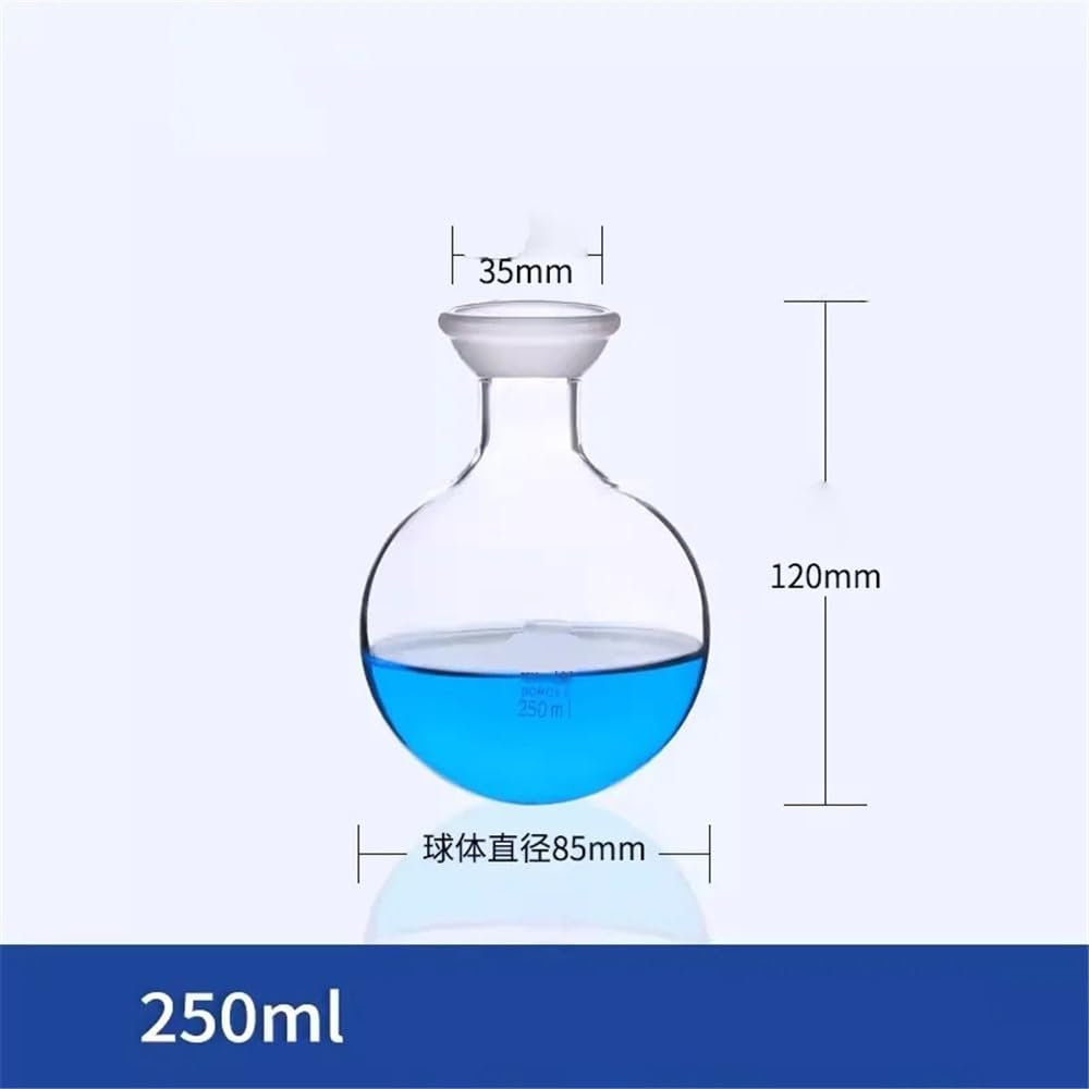 Obrotowa butelka odbiorcza, kolba ze szlifem kulkowym, szklana butelka odbiorcza, okrągła kolba laboratoryjna, 250 ml/500 ml/1000 ml (500 ml)