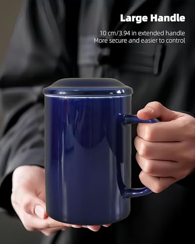Tazón Cerámico Gigante 33 oz con Tapa y Cuchara Azul miniatura 5