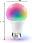 Ampoule LED Globe Electric Wi-Fi Smart 10 Watt (équivalent 60W) Multicolore changeante RGB Blanc réglable Dimmable, Pas de hub requis, Activation vocale, 2000K - 5000K, Forme A19, Base E26 34202