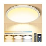 Aphyni Flush Mount Ceiling Light with Remote & APP Control-IP44 Waterproof-24W 12inch 2400LM Brightn