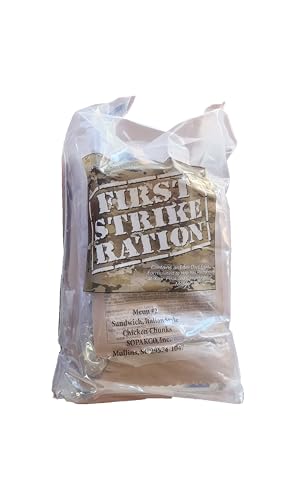 First Strike Ration FSR - 24hr Meals Ready To Eat Military Surplus (Menu 2 - Italian Sandwich And Chicken Chunks)
