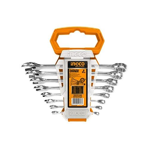 Image of INGCO HKSPA1088 8 PCS Combination Spanner Set Heavy Duty (1 Set)
