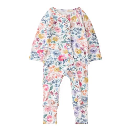 Image of Little Sleepies Ruffle Zippy, Newborn Pajamas, Viscose from Bamboo Baby Pajamas, Girls Preemie Newborn Sleepers, 2-Way Zipper