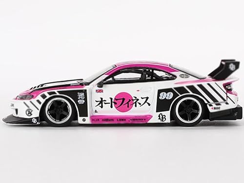 S15 Silvia RHD (Right Hand Drive) #99 "Auto Finesse 2023" White and Pink Limited Edition 1/64 Diecast Model Car MGT00781