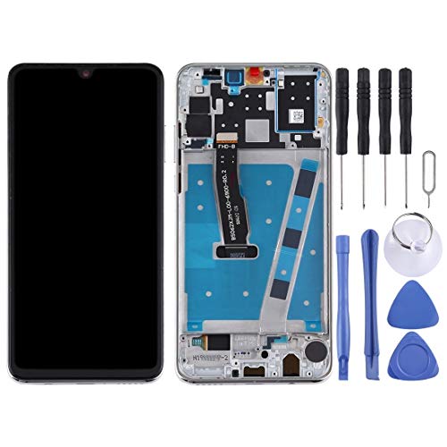 Écran LCD pour Huawei P30 Lite avec vitre tactile et châssis assemblé blanc version 4G RAM
