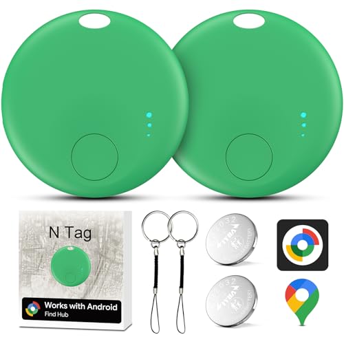 GPS Coche Localizador, GPS Coche localizador Compatible con Google Find Hub (Sólo Android) Magnético GPS Tracker Tag Rastreador Oculto, Localizador GPS para Vehículos Sin cuota Mensual (Verde, 1 pack)