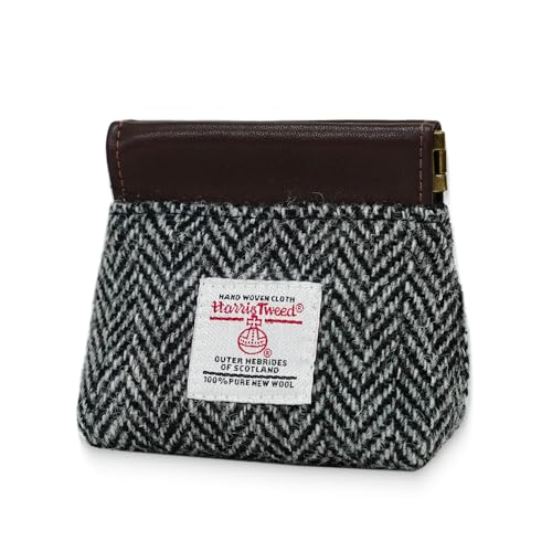 Harris Tweed Squeeze Münzgeldbörse aus Wolle für Damen und Herren, Lippenstift oder USB-Laufwerk,...
