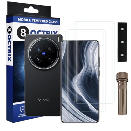Image of Curved UV Tempered Glass Screen Protector for Vivo X200 Pro | Transparent | Pack of 2 | Full Screen Coverage with UV Installation Kit