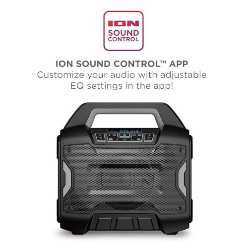 Image of ION Sport Boom - Portable 60W Outdoor Bluetooth Speaker with Microphone, IPX5 Water-Resistant, 15-Hour Battery, FM Radio, USB Port, App