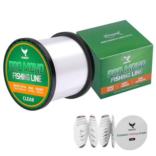 Image of Monofilament Fishing Line with Knot Guide Card, Tangle-Free Snap Ring for No More Mess, Low Memory Smooth Casting Nylon Mono String, 15 /20 /30 /50 /80LB, 220-1050 Yards