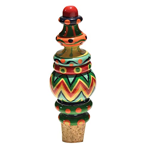 The Bombay Store Bottle Stopper Cork Hand Painted