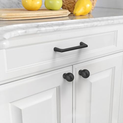 Image of Asidrama 10 Pack 3 Inch(76mm) Matte Black Cabinet Pulls Cabinet Handles Cupboard Handles Kitchen Cabinet Hardware for Cupboard Drawer Pulls