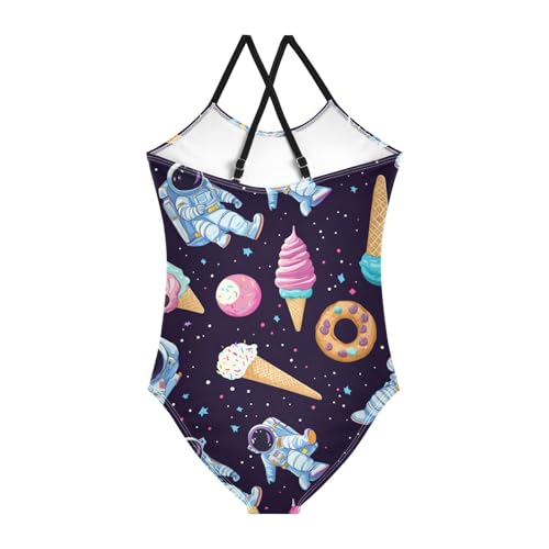 Astronauts Space Girls One Piece Swimsuits Cookies Sport Halter Swimwear Beach Bathing Suit 3T2