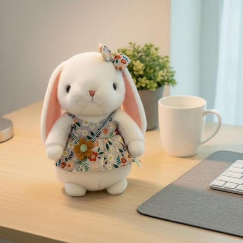 Lapin en peluche jaune clair doudou aux longues oreilles