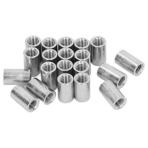 Pack of 20 M8 x 1.25-Pitch 20mm Length Round Coupling Nut 304 Stainless Steel Female Fully Threaded