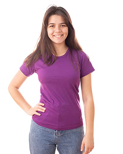 Kit 5 Baby Look 100% Algodão (Azul Marinho, Cinza Mescla, Pink, Preto, Roxo, G)