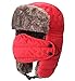 Produktbild Decentron Warme Trapper Hut Winddichte Winter Russische Fliegermützen mit Maske Ushanka Hut, Orange, 6 3/4/7 3/8