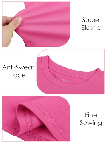 Poroka Baby and Toddler Girls Short Sleeve T-Shirts Cotton Crewneck Shirts Basic Solid Tees Summer Casual Tops, Multipack3