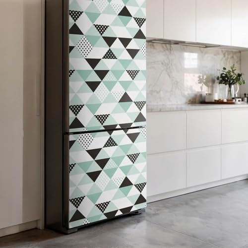 Decoración para cocina moderna con vinilo adhesivo de triángulos para nevera 4