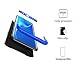 Produktbild GoodcAcy Hülle Kompatibel mit Samsung Galaxy A80 with Panzerglas Schutzfolie,360 Grad Rundumschutz 3 in 1 PC Superleichte Handyhülle Schutzhülle Hüllen Tasche Bumper Cover für A80 Blau+Schwarz