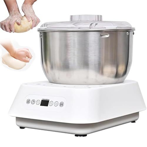 Electric Dough Maker, Stainless Steel Flour Mixer with Ferment Function, Automatic Kneading Machine, Large Capacity, Intelligent Timer for Home Baking