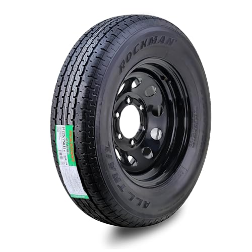 ROCKMAN Trailer Tire Wheel Assembly ST225/75R15 10-Ply E 117M 6 Lug on 5.5