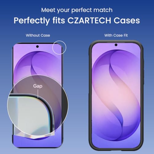 Image of Czartech Quik-Fix Tempered Glass Screen Protector for Samsung Galaxy S26 Ultra | Edge to Edge 9H Screen Guard with Self Application Tool | Bubble Free | Scratch Guard | Fingerprint Supported
