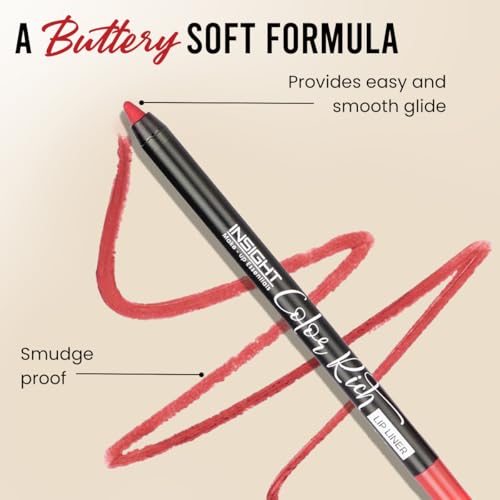 Image of INSIGHT Color Rich Lip Liner| Intense Pigment| Enriched with Jojoba Oil & Vitamin E| Defines, Shapes & Nourishes Lips | Long-Lasting |Burning Ruby -1.5g