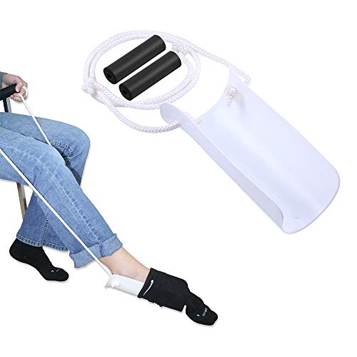 Fairman Elderly Men Socks Dressing Assisting Equipment Pregnant Women Avoid Bending Waist Socks Dressing Tools Disabled Elderly Sock Dressing Aidï¼ˆWhite and Blue Color Randomly Delivered)
