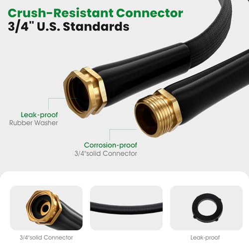 Garden Hose 50FT, Non-Expanding Water Hose Ultra Lightweight, Kink-Free, Burst-Resistant, Lead-Free, Durable & Flexible High-Pressure Hose for Yard, Lawn, Outdoor, Car Washing - Thumbnail 4
