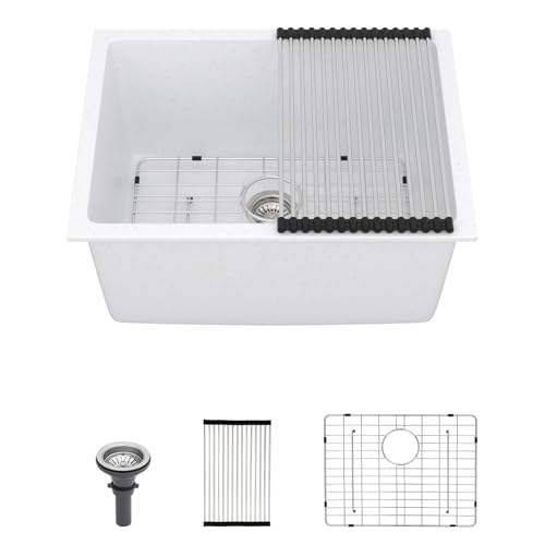 Talllor 12" Deep Laundry Utility Sink - 24"x18"x12" Granite Composite