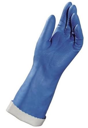 MAPA Professional StanZoil NK-22 Neoprene Mediumweight Glove, Chemical Resistant, 0.30 Thickness, 14 Length, Size 8, Blue Bag of 12 Pairs